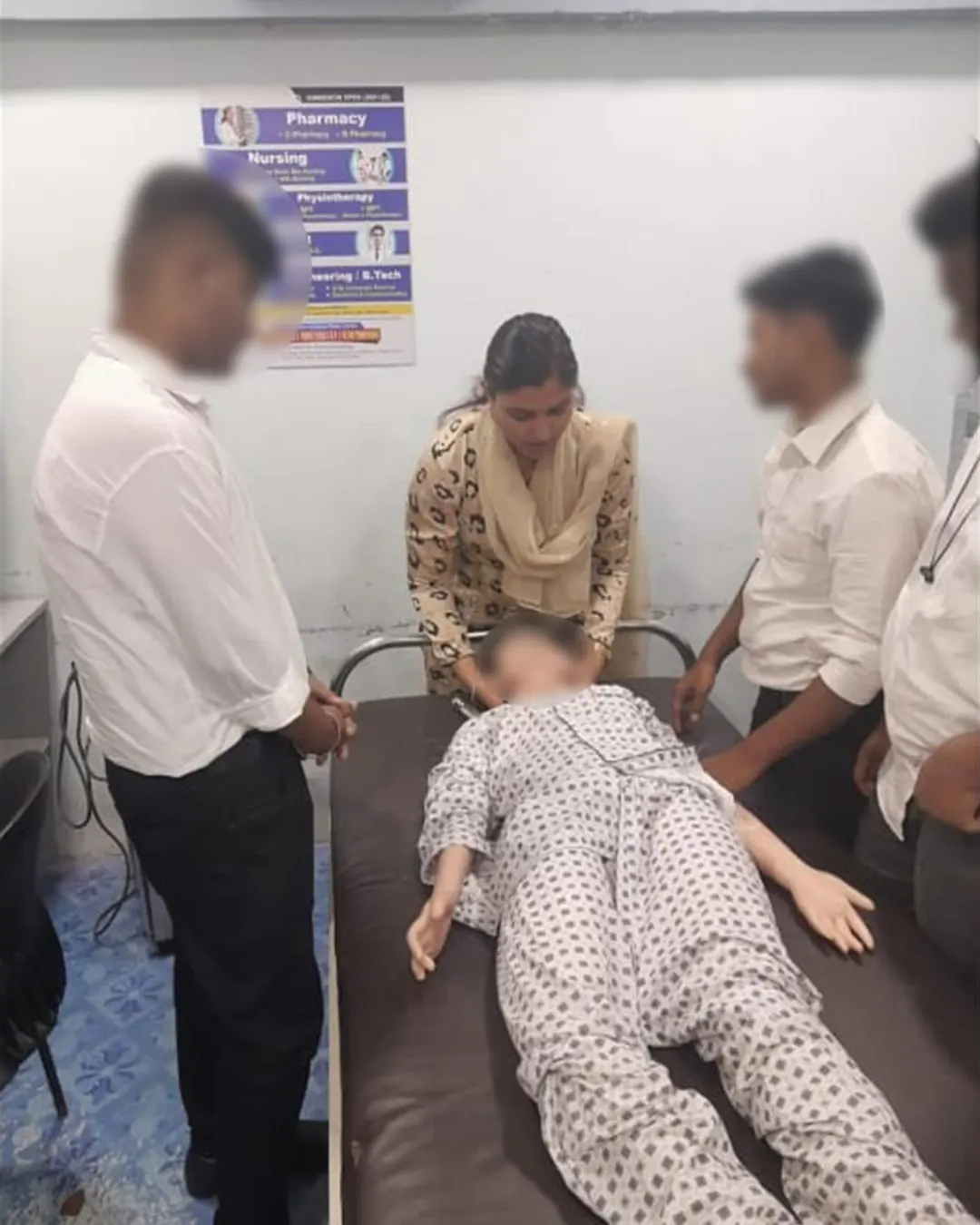 Nursing students during a practical demonstration