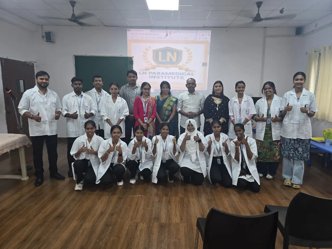 Faculty and students at an institute event